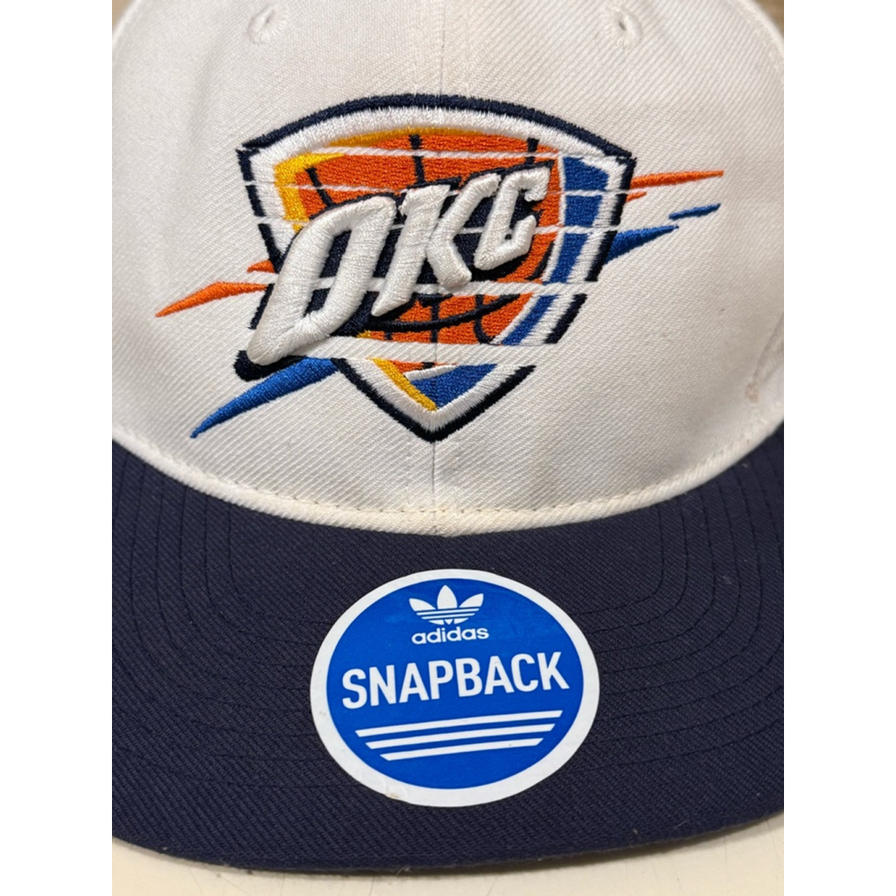 2013 Adidas Oklahoma City Thunder NBA Snapback Hat White/Navy Embroidered Logo - Picture 11 of 11